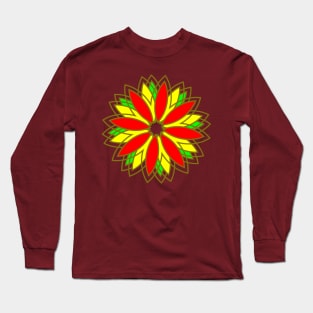 Mosaic Flower Art Long Sleeve T-Shirt